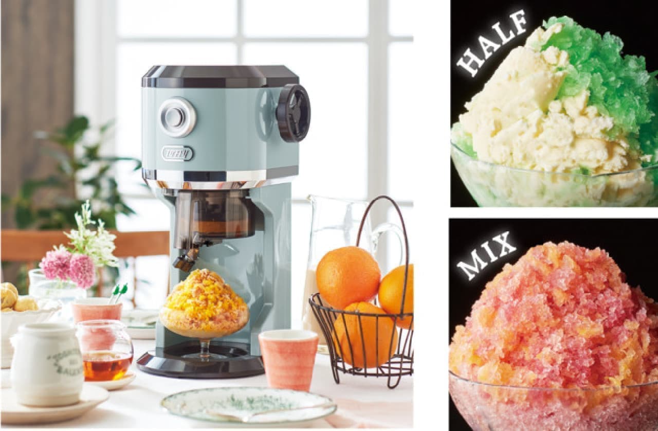 Toffy Electric Fluffy Shaved Ice Machine" Half shaved ice and mixed shaved ice arrangements! Easy to operate and authentic