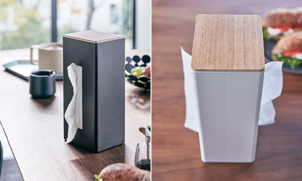 Yamazaki's new products such as "Double-sided tissue case vertical phosphorus" and "Hidden kitchen paper holder tower"