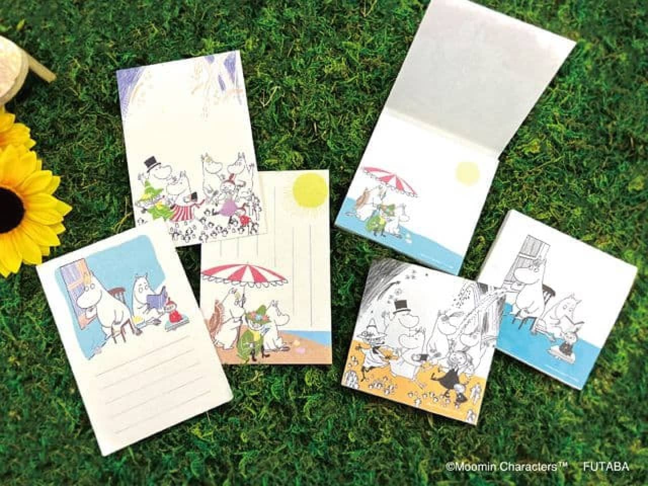 Post Office "Moomin Seasonal Iyo Washi Goods Summer" illustrated postcards and memo pads