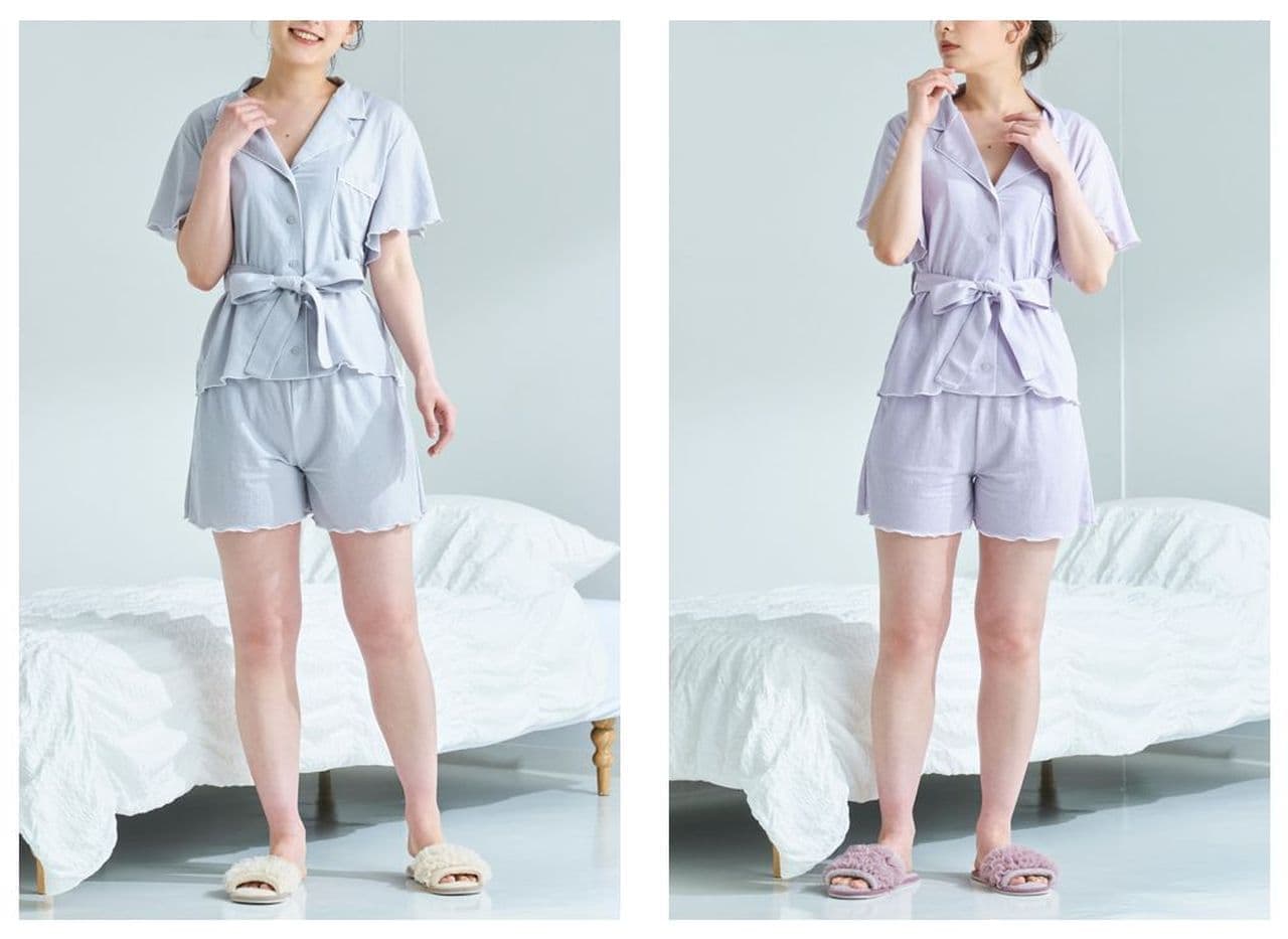 Francfranc "Contact-cool rayon blend short-sleeved shorts pajamas