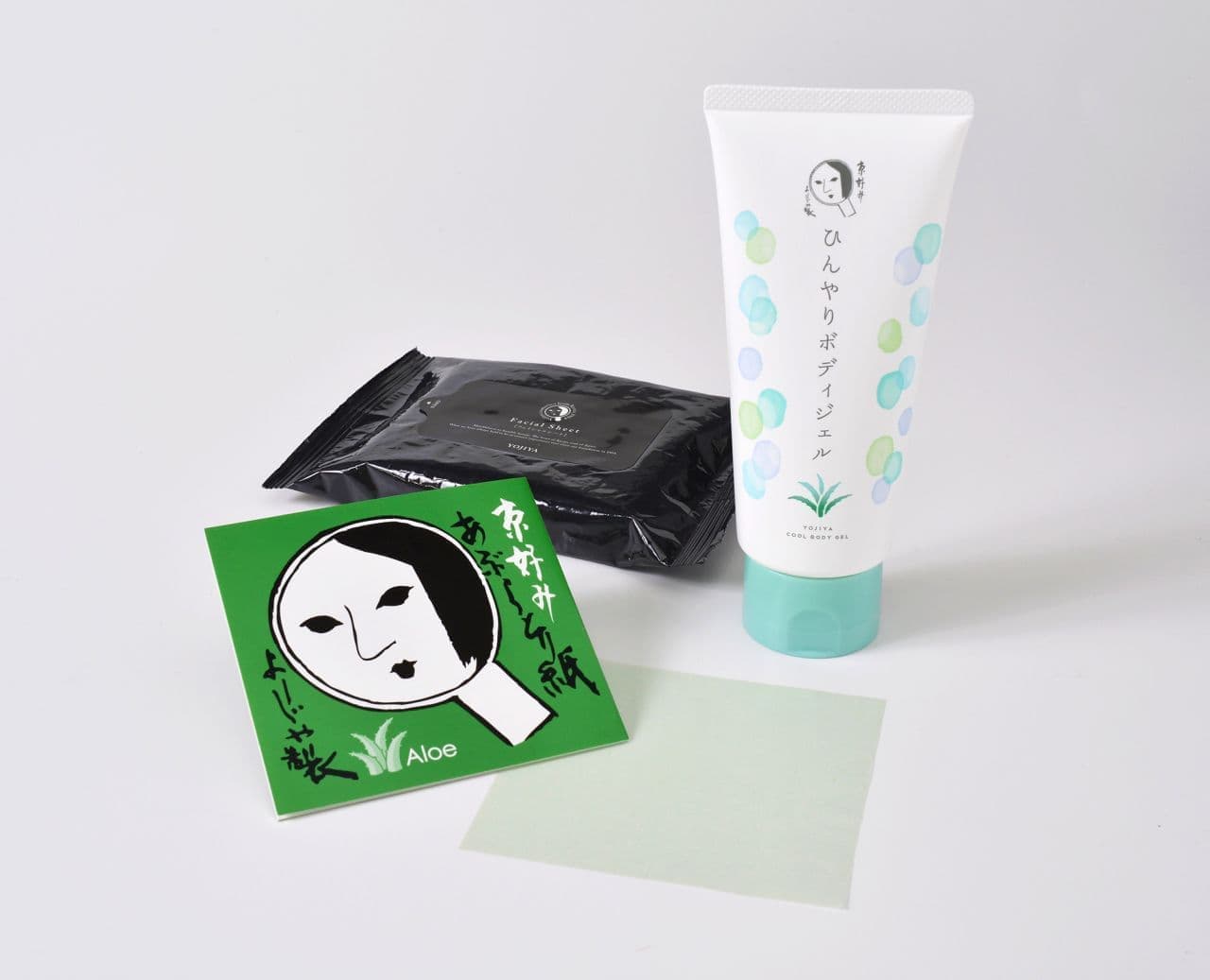 Yojiya "Chilly Body Gel", "Refresh Facial Sheet", "Aburatori Paper Aloe