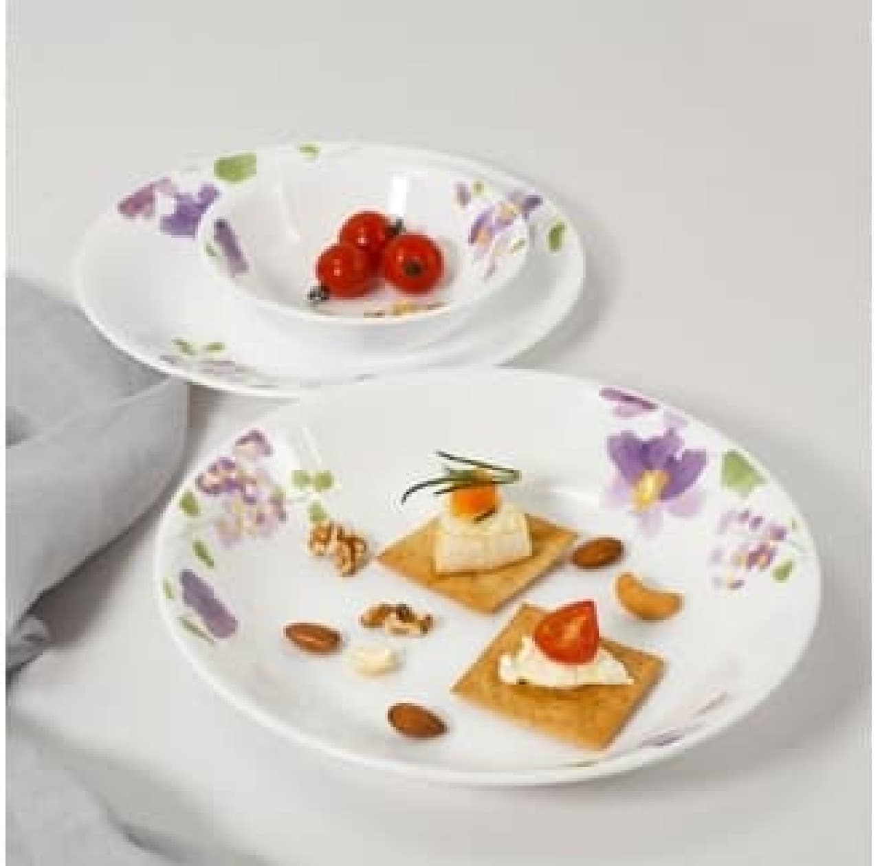Corer medium plate, deep plate, small bowl set of 3 (violet mist)