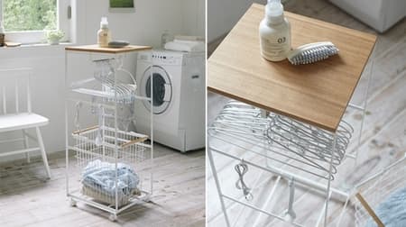 "Laundry wagon with top plate" that can store laundry items from Yamazaki Kogyo, etc. --Convenient shelves that can be installed in the washing machine