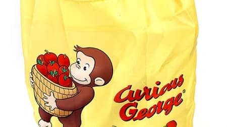 "Curious George" in a large-capacity eco bag --Cute with bananas and apples