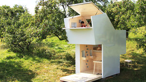 Feeling a little buzzy in the "Soul Box," a small wooden house?