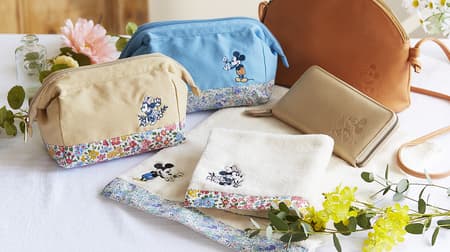 Belle Maison "Disney & Liberty Print Series" Genuine leather wallet, embroidery pouch, etc.