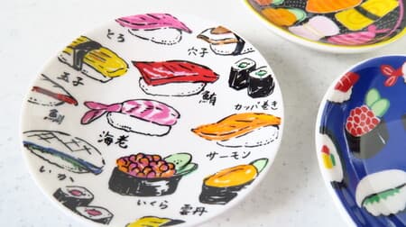 For sushi lovers! Hundred yen store "bean plate sushi" is cute--tuna, eggs, etc. are colorful