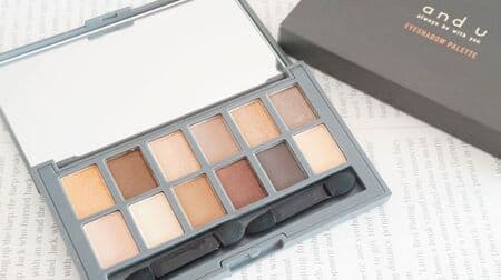 Three Coins "Eye Shadow Palette" 12 colors included for 550 yen! No color to throw away, large mirror, 2 chips included