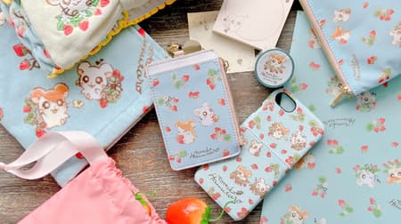 Collaboration between ITS'DEMO and Hamtaro! Strawberry pattern pouch etc.