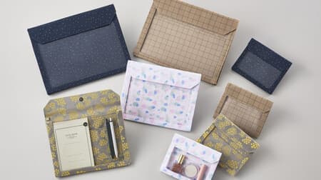 Bag-in-bag "Flatty Works" Cute mimosa pattern --Pen case is also available