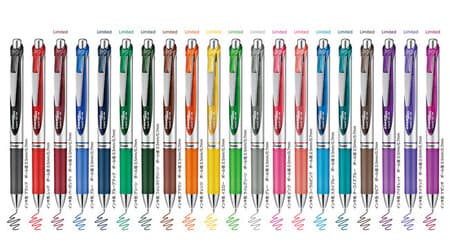 20周年記念！速乾ゲルインキボールペン「エナージェル」限定カラー -- 濃く鮮やかな全20色展開