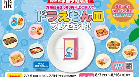 Hotto Motto "Doraemon Plate Present Campaign" Original Doraemon Plate for 7,000 people