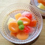 夏のフルーツレシピ3つ -- 桃のコンポート・スイカ白玉・九龍球風ゼリー
