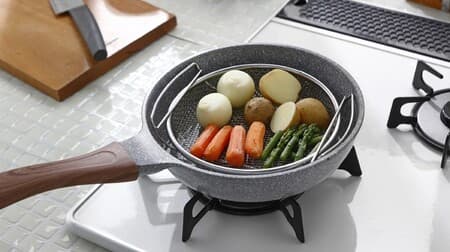 "Dishwasher-washable frying pan steamer" from CAINZ --Silicon lid useful for multi