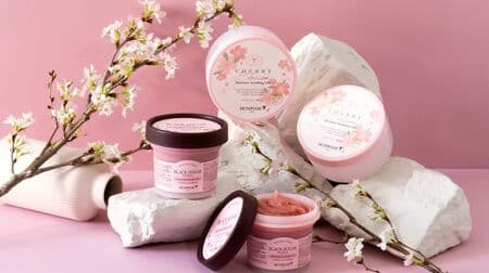 Skin Food "Cherry Blossom Global Edition" cherry blossom colored scrub pack & moisturizing gel for whole body