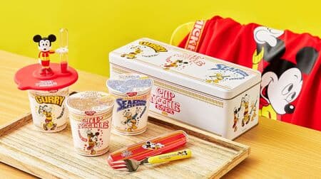 Disney Store x Cup Noodle Joint Product Project! Cup Noodle Set" in original can case, etc.