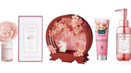 loft cherry blossom items! Cherry blossom scented hair care, hand cream, eau de toilette, fabric softener, 3D cards, etc.