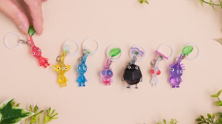 Pikmin Mejirushi Accessory" is now available in Gashapon! A total of 7 types including "Blue Pikmin", "Feathered Pikmin", "Rock Pikmin", etc. Attach it to your pouch or umbrella handle with the included crabcans and silicone parts!