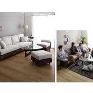 Nitori "upholstered two-tone six-seat corner couch" and "PVC and upholstered six-seat corner couch