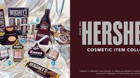 Summary of the HERSHEY'S cosmetics collection by Shobido! Chocolate-scented body cream and eye shadow