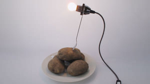"Vegetable lamp", a table lamp that can be used by sticking into vegetables