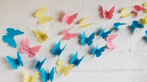Butterfly-shaped sticky notes that bring spring to the walls and desks--"3D BUTTERFLY STICKY NOTES"