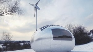 Completely self-supporting mini house "Ecocapsule" that does not require electricity, gas, or water