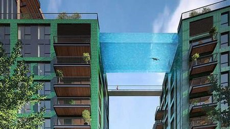 Does it look like you're swimming in the sky? -Aerial glass pool "sky pool" installed at a height of 35 meters