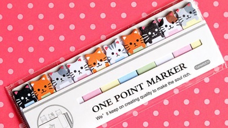 ネコがデザインされた付箋「One Point Marker」