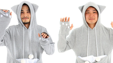Man's cat ears! And the paws! !! -XL size appeared in the hoodie "Nyangaroo Parker" that can hold a cat