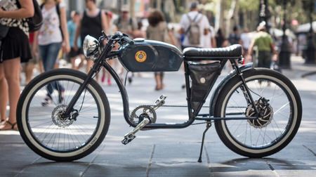 Cafe racer-style electrically power assisted bicycle "Race R" -For life stylists who are particular about the environment and design