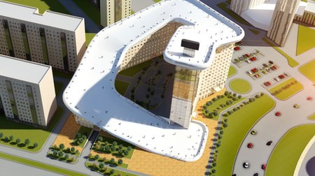 Property with artificial ski resort! -Introducing "Slalom House", an apartment house that can slide from the roof to the first floor, in Kazakhstan?