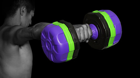 I think you should train--Dumbbells released with the image of Eva Units 1 and 2.