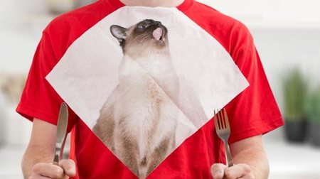 Nya to be spilled! "CAT NAPKINS" with various cats printed on it