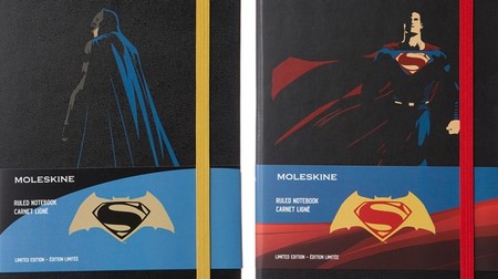 The longed-for hero becomes "Moleskine"-a playful "Batman vs Superman" model