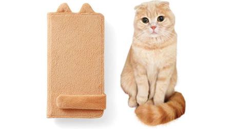 Image of cat's "tail muffler" ... "Cat tail muffler smartphone cover", from Felissimo cat club