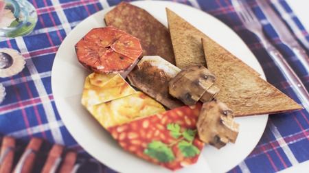 British breakfast made from "origami"-from Sony Music, a food education item for children
