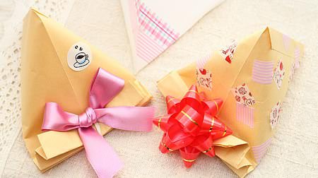[Valentine] Tea envelopes for tetra-shaped wrapping--Let's decorate cutely with ribbons and masts ♪