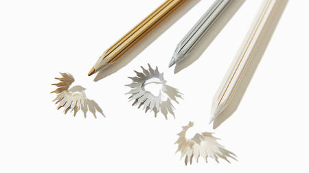 The shavings are like sparkling snow--a beautiful crystal-shaped "snow-colored pencil"