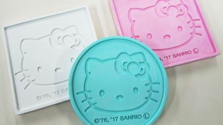 "Diatomaceous earth coaster" designed by Hello Kitty--pastel pink and blue gorgeous