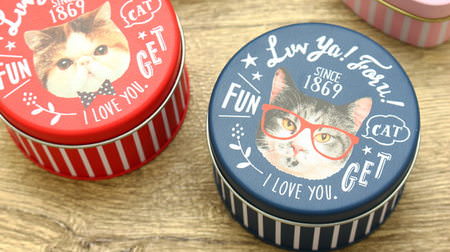 [Hundred yen store] Nailed to the cat's line of sight--pop and cute round cans and heart cans