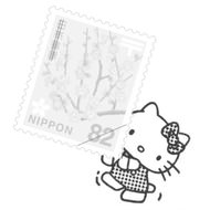 切手用スタンプ「切手のこびと」にハローキティデザイン！切手を運ぶ姿などチャーミングな6種類