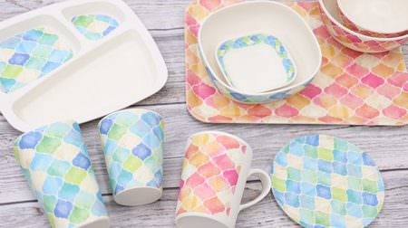 Fashionable Moroccan pattern ♪ New work on Daiso's light and durable bamboo fiber tableware