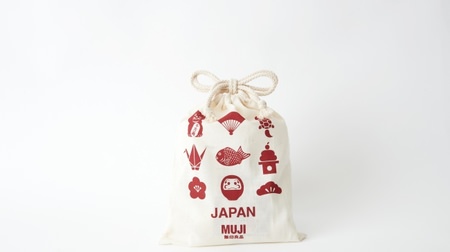 For souvenirs and small gifts. MUJI "Souvenir drawstring purse" Assortment of snacks, tea, seasonings, etc.