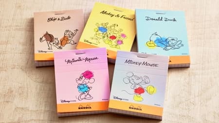 Disney on the cover of notepad "Block Rhodia"! 5 types such as Mickey and Donald