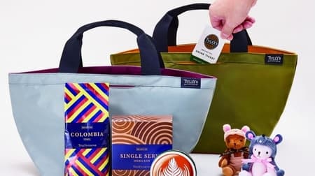 Lucky bag from Tully's to 2020--Limited beans and zodiac mini teddies in tote bags