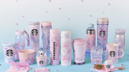 Starbucks "SAKURA Series" 2nd--Mugs and Starbucks cards depicting transparent cherry blossoms