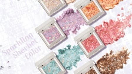 The popular "Misha Glitter Prism Shadow" is available in spring and summer only in Japan! Shining sherbet color