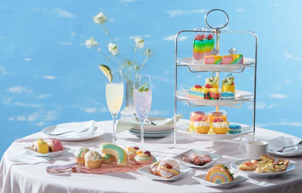  The Westin Sendai's new "Dreaming Rainbow Afternoon Tea" will go on sale from July 6, 2024, featuring an afternoon tea set with colorful sweets.