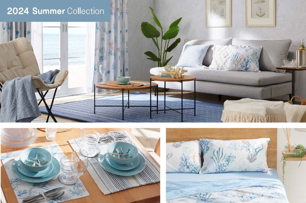 Nitori】Summer collection of 140 items will be sequentially released from mid-April to create cool rooms with the N Cool series and coral leaf pattern items.